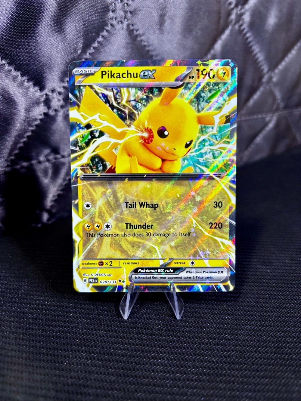 Pokémon TCG Pikachu EX Prismatic Evolutions Double Rare Holo Card 028/131 NM